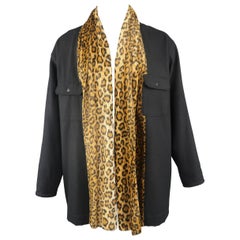 Yohji Yamamoto Pour Homme Black Leopard Shawl Collar Jacket, 1996