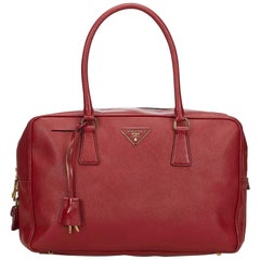 Prada Rote Lederhandtasche