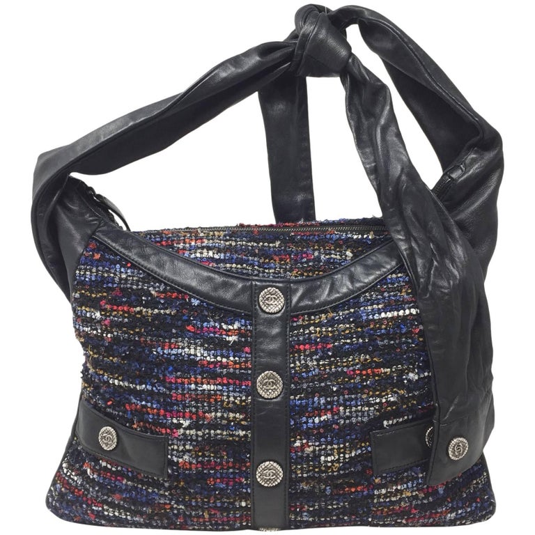 Chanel Multicolor Tweed and Black Lambskin Girl Bag, 2016 at 1stDibs