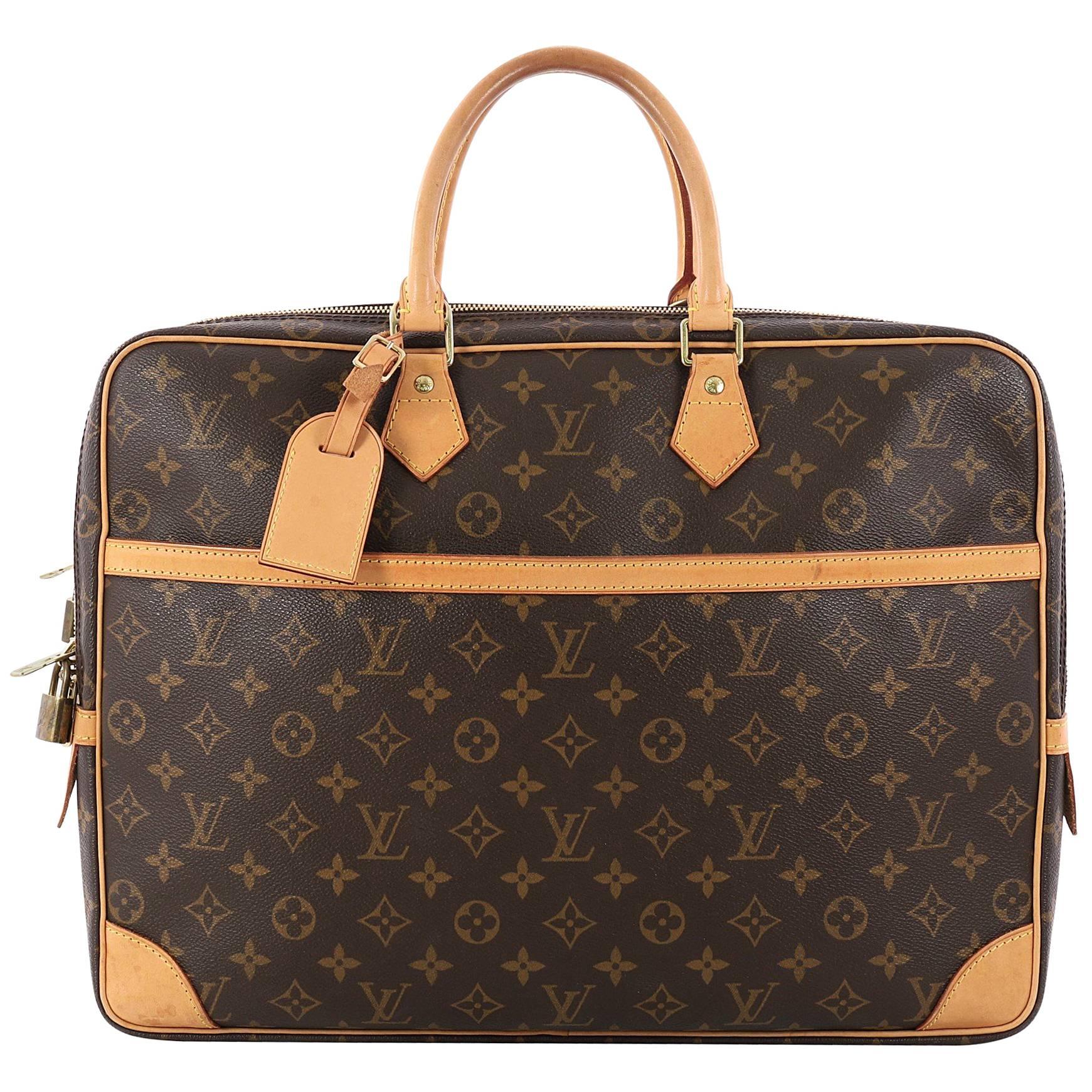 LOUIS VUITTON Coated Canvas and Vachetta Leather Porte Documents Pegase For  Sale at 1stDibs