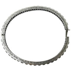 Vintage Art Deco Sterling Silver & Crystal Bracelet