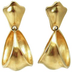 Vintage 1980s Robert Lee Morris Large Hoop Dangling Earrings