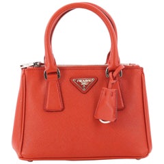 Prada Galleria Double Zip Tote Saffiano Leather Mini