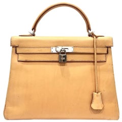 Hermes Naturelle Sable Natural Leather Sac Kelly 32 Bag, 2005