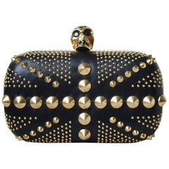 Alexander McQueen Skull Embellished Studded Union Jack Box Clutch