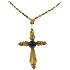 Vintage Signed Joseff Cross Pendant Necklace