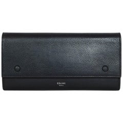 Celine Black Leather Large Multifunction Wallet