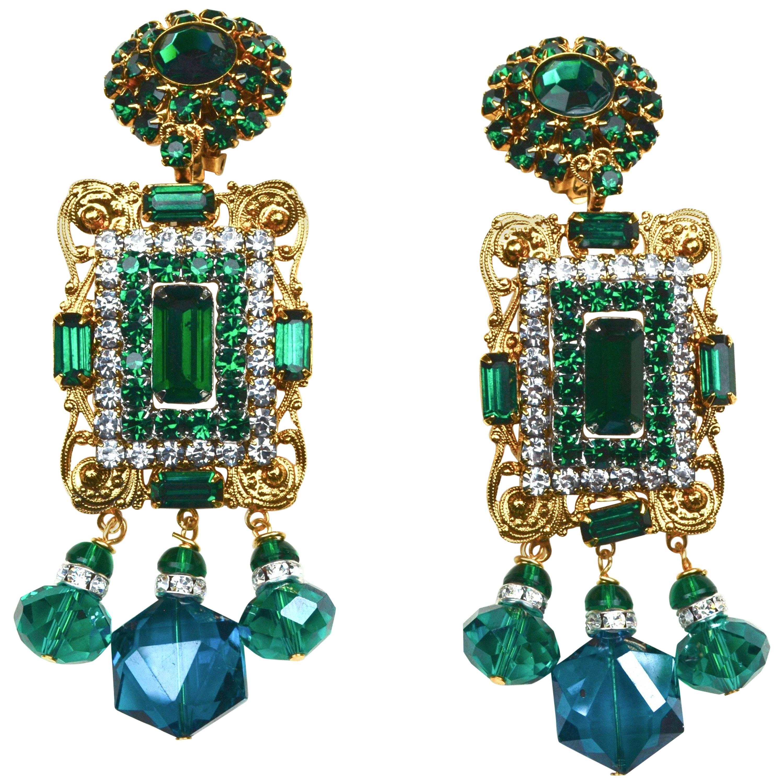 Larry Vrba Emerald Earrings