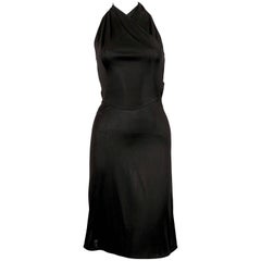 Azzedine Alaia black halter dress with open back, 1990s 