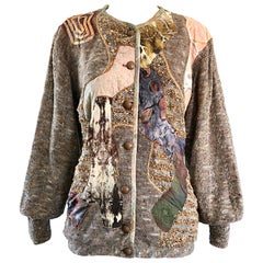 Amazing 1980s Crochetta French Patchwork Vintage Cardigan Sweater 80s Jacket