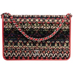 Chanel Multicolored Tweed and Red Smooth Leather Paris-Salzburg Mini Bag 