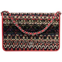 Chanel Multicolored Tweed and Red Smooth Leather Paris-Salzburg Mini Bag