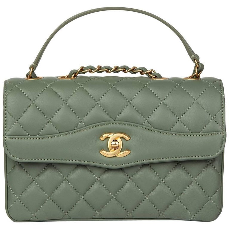 Chanel Green Quilted Lambskin Coco Vintage Flap Bag, 2017 at 1stDibs