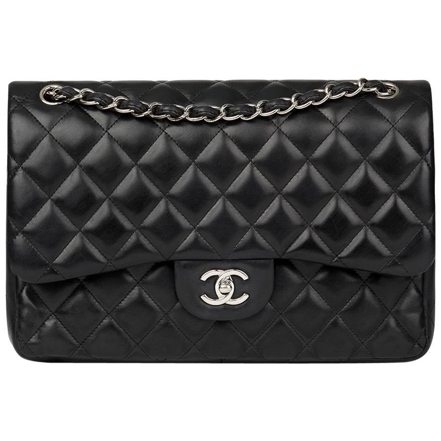 Chanel Black Quilted Lambskin Jumbo Classic Double Flap Bag, 2012  