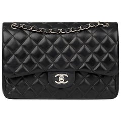 Chanel Black Quilted Lambskin Jumbo Classic Double Flap Bag, 2012