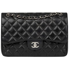 Chanel Black Quilted Lambskin Jumbo Classic Double Flap Bag, 2012  