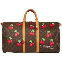 1996 Louis Vuitton Hand-Painted Cherrie$ Keepall Bandouliere 55