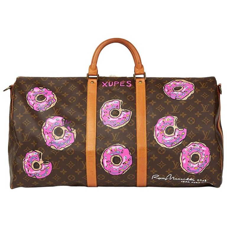 1990 Louis Vuitton Hand-Painted '$weet Tooth' Keepall Bandouliere 55 at  1stDibs