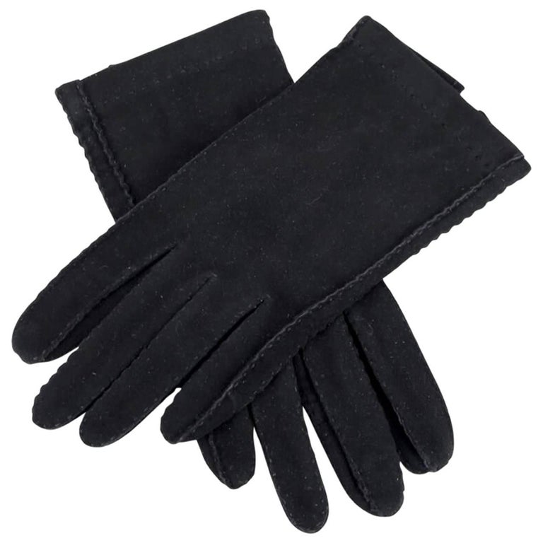 Roeckl Munich Black Unworn Vintage Suede Gloves For Sale at 1stDibs