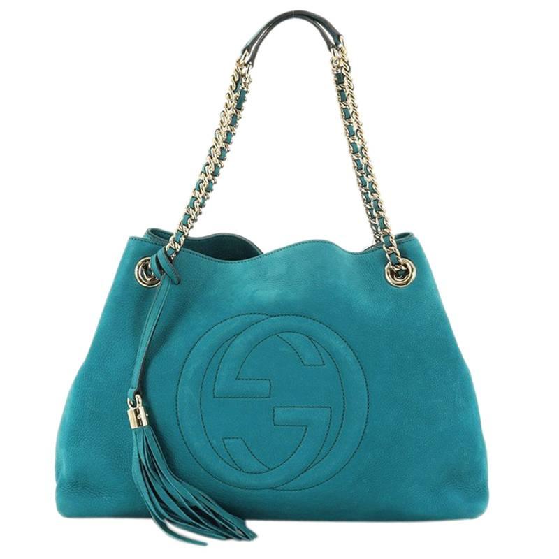 Gucci Soho Chain Strap Shoulder Bag Nubuck Medium