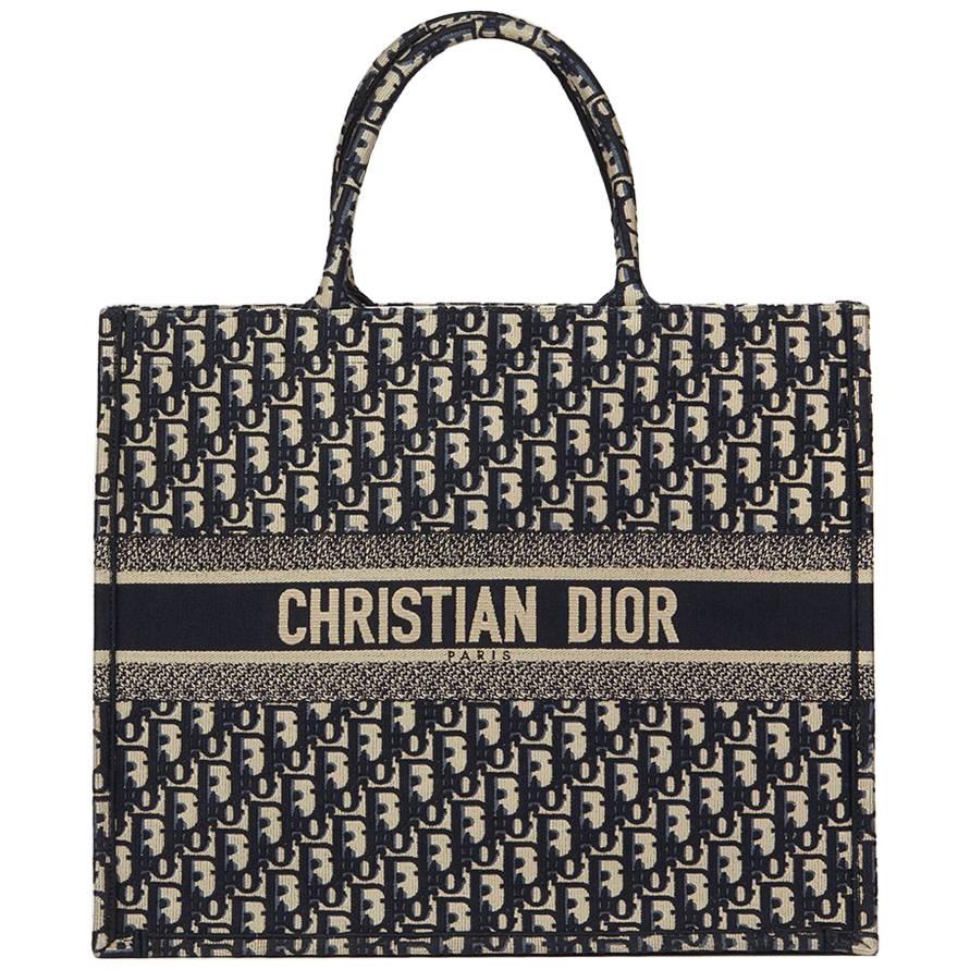 Christian Dior Navy Oblique Monogram Canvas Book Tote, 2018  