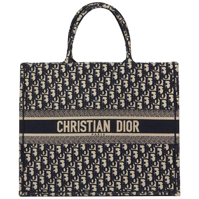 Christian Dior Navy Oblique Monogram Canvas Book Tote, 2018 at 1stdibs