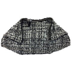 Alexander McQueen Black and White Tweed De Manta Clutch