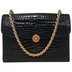 Gucci Vintage Black Alligator Handbag