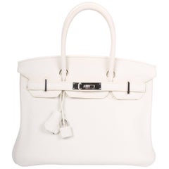 Hermes white Birkin 30 Bag