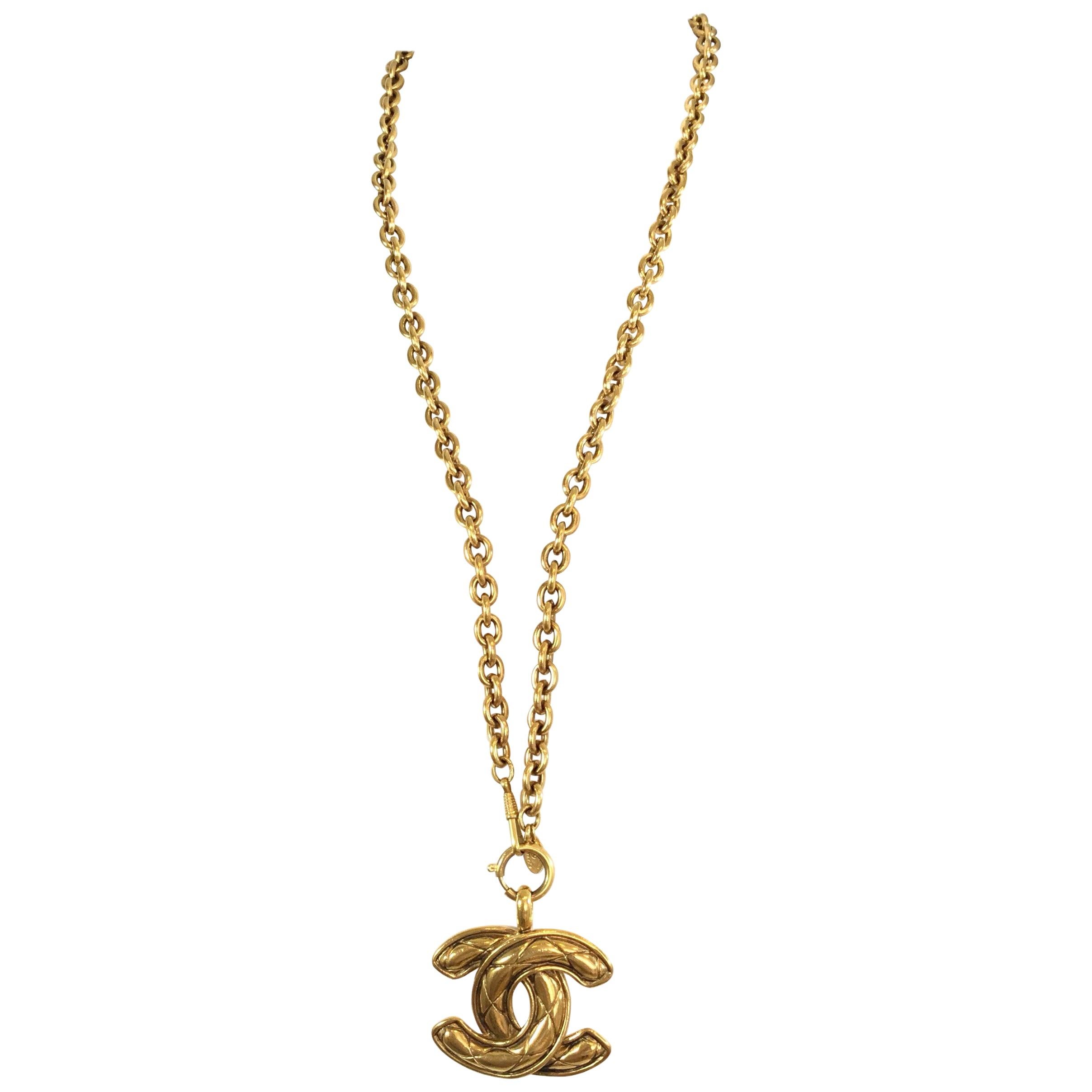 Chanel 1990’s Vintage Chain XL Pendant Necklace