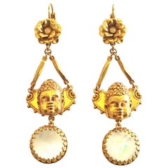 Askew of London Buddha and flower earrings