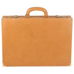 GUCCI VINTAGE Tan Leather Hard Side Briefcase Work Bag