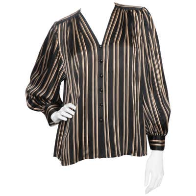 Yves St Laurent YSL zebra stripe silk blouse at 1stdibs