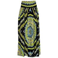 Emilio Pucci Signature Print Silk Maxi Gypsy Skirt