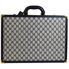 Gucci GG Monogram Blue Top Handle Satchel Men's Women's Business Briefcase Bag