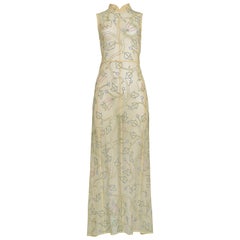 Vintage Prada Floral Embroidered Mesh Dress