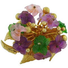 Christian Dior Vintage 1968 Floral Spray Brooch