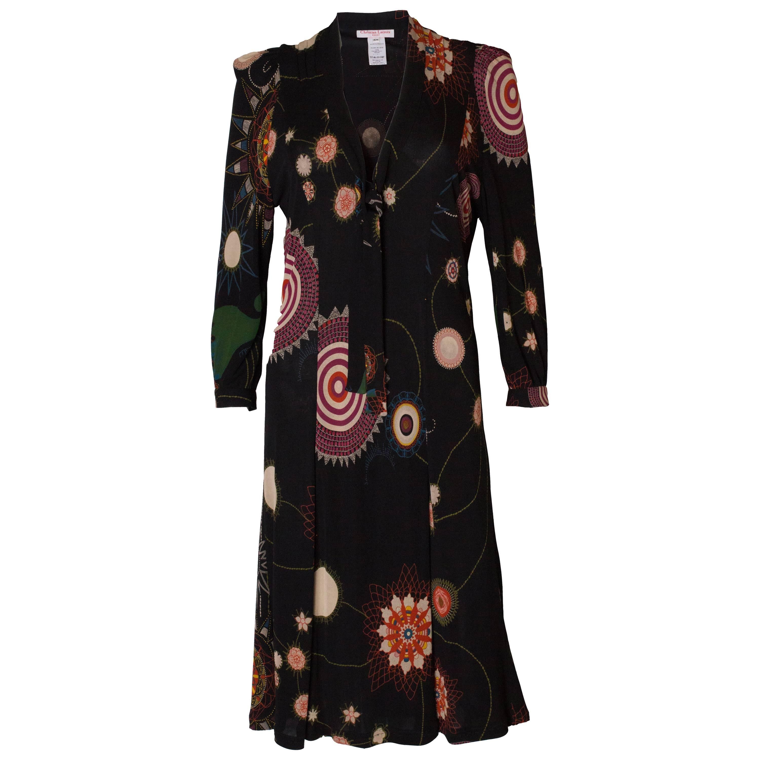 A Vintage 2000 printed  Dress by Christian Lacroix