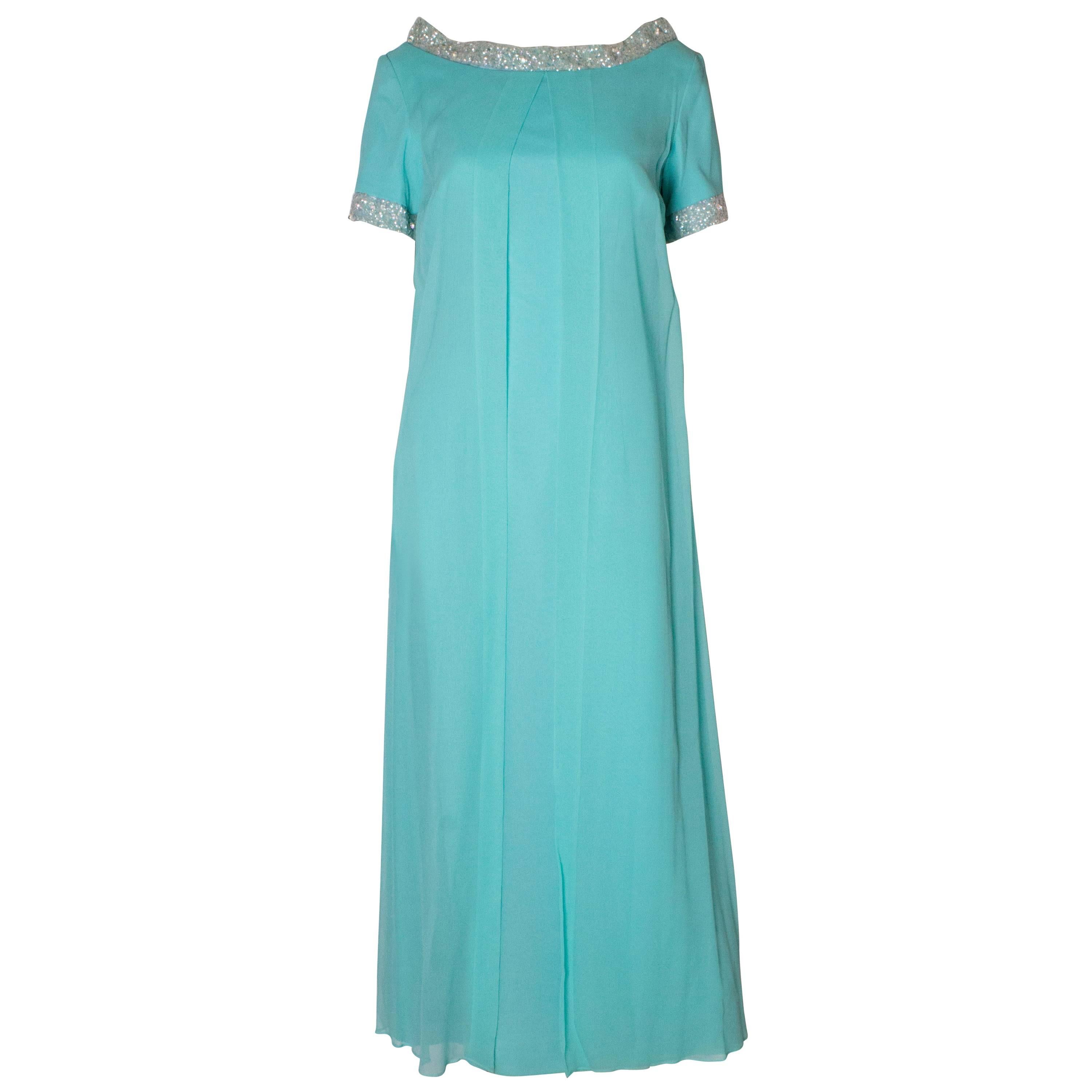 A Vintage 1960s pale blue evening gown by Polmarks Models