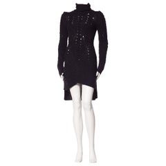 Charcoal Grey Celine Knit Sweater Turtleneck Dress