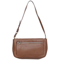 Salvatore Ferragamo Brown Leather Pochette Bag
