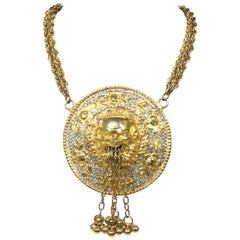 Vintage Judith Leiber Massive Bacchus Medallion Necklace  