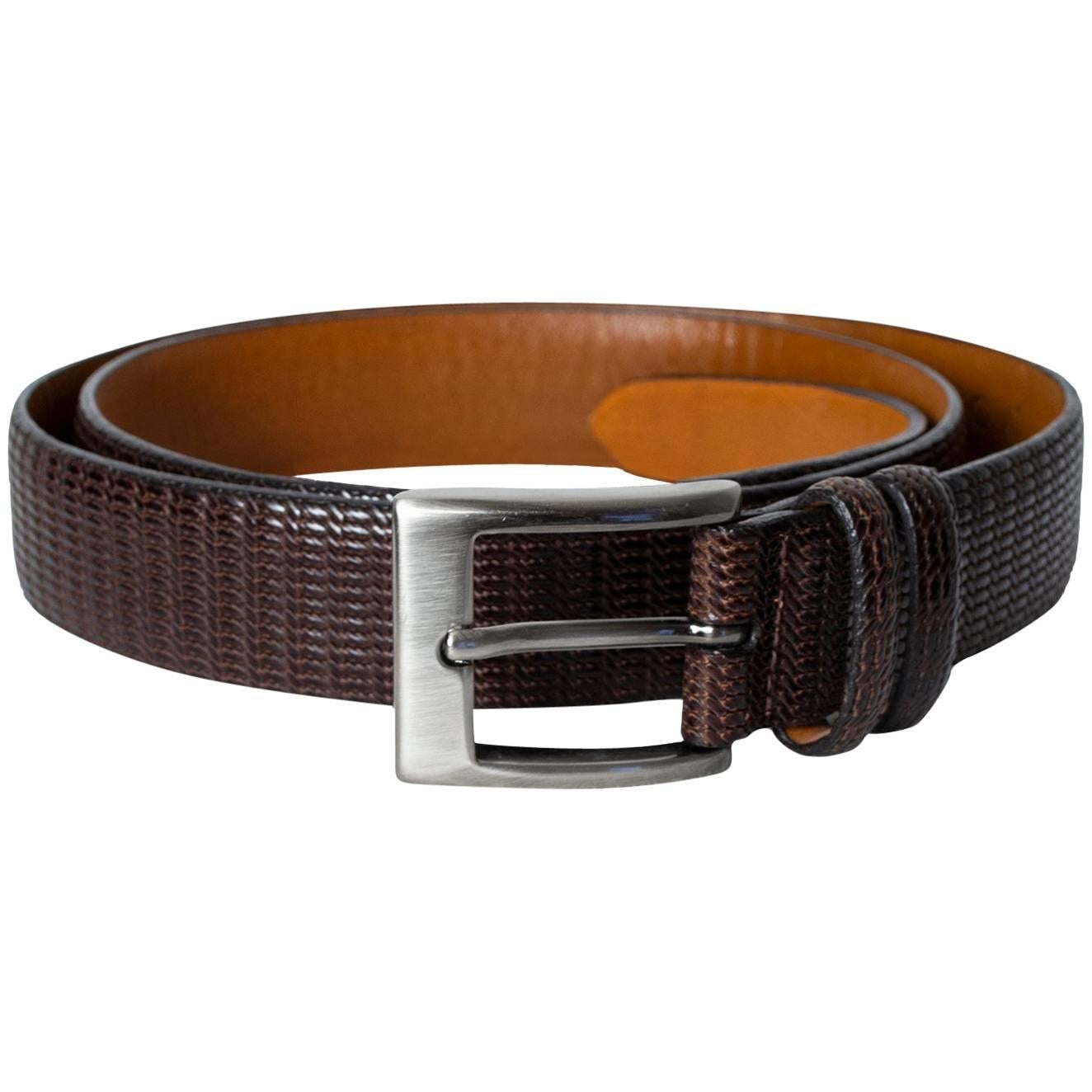 Men's Italian Basketweave Textured Leather Belt – Neiman Marcus, 21st Century