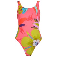 Retro 1999 Tom Ford for Gucci Pink Floral One-Pice Swimsuit 