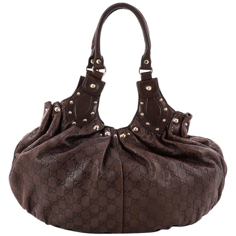 Gucci Pelham Shoulder Bag Studded Guccissima Leather Medium