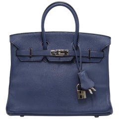 Hermes Blue De Malte Birkin 25