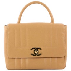 Chanel Vintage Top Handle Bag Vertical Quilt Caviar Jumbo