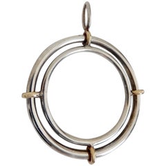Vintage Pierre Cardin Sterling Silver and Gold Kinetic Pendant, 1970s 