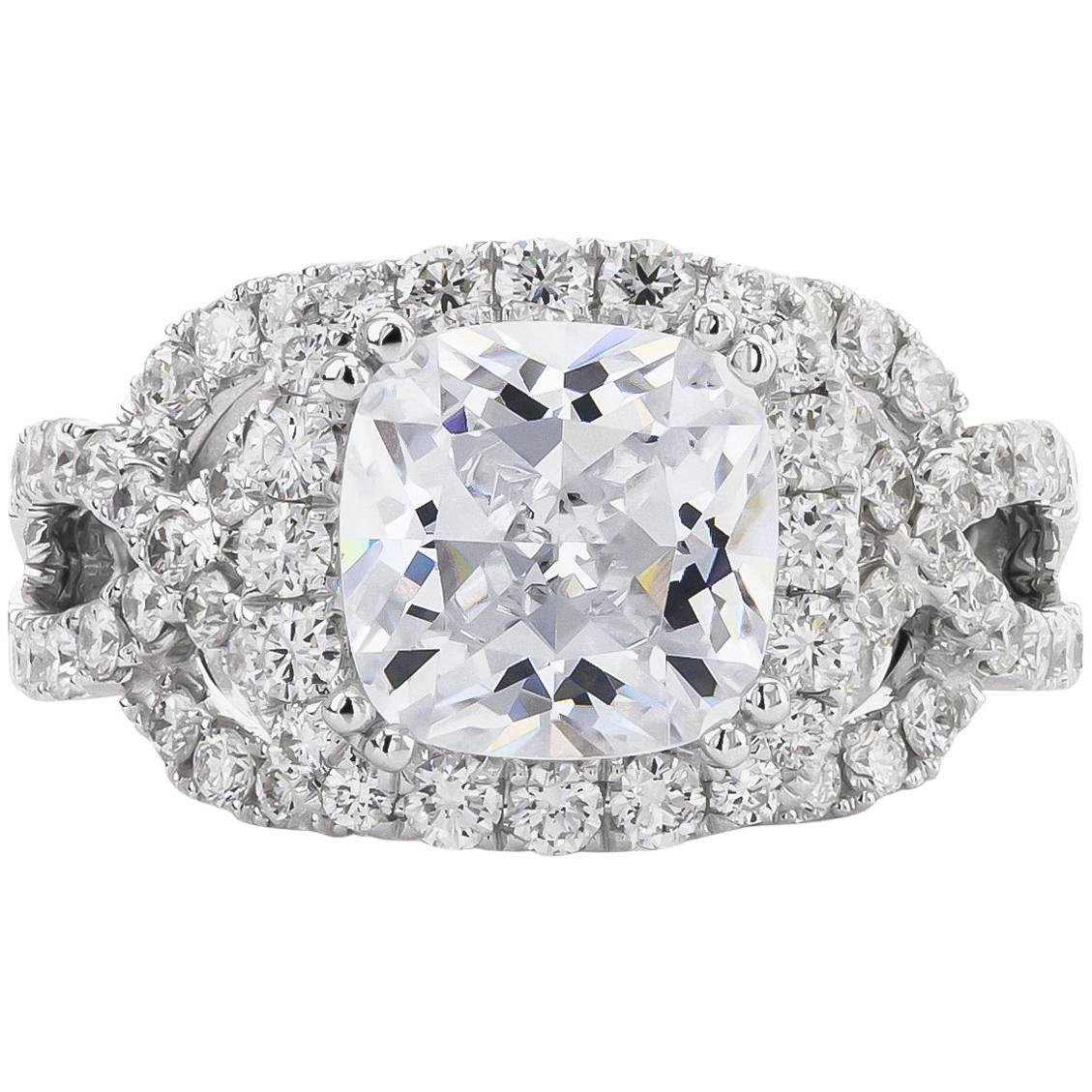 White Gold Semi-Mount Diamond Ring For Sale