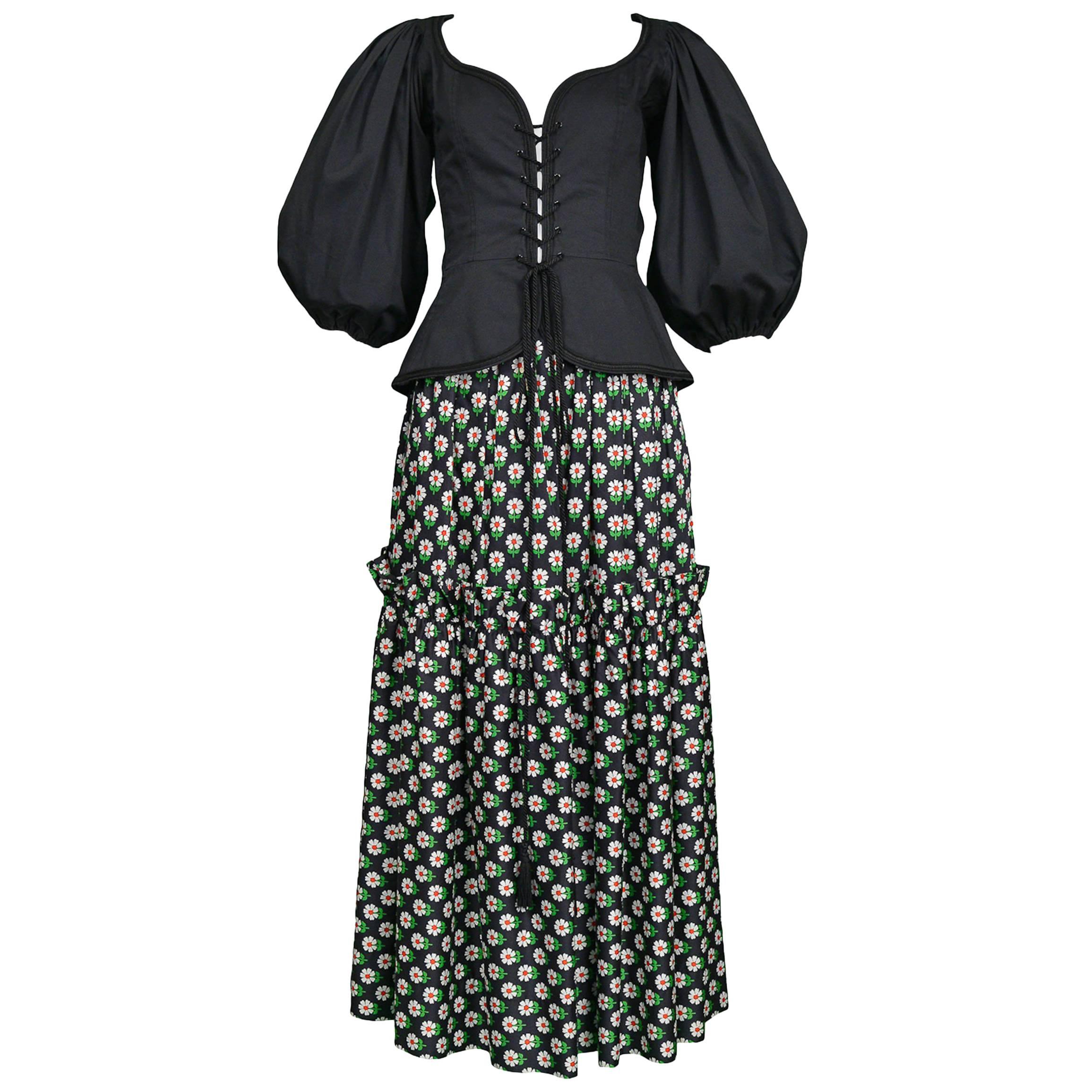 Vintage Iconic Yves Saint Laurent Peasant Collection Ensemble 